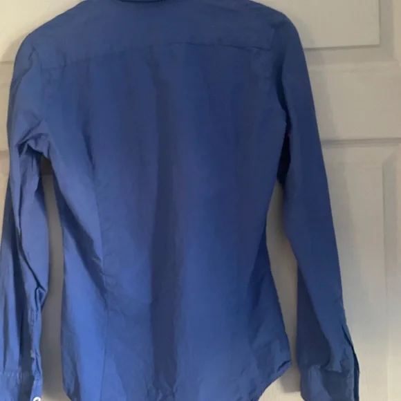 Zara The Modern Slim Poplin Shirt Small in French Blue - Picture 3 of 3
